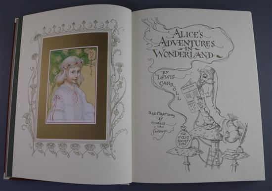 Carroll, Lewis - Alice in Wonderland, Folio Society limited edition, one of 1000, quarter bound by hand in vellum